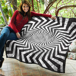 Angular Swirl Motion Illusion Print Quilt