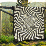 Angular Swirl Motion Illusion Print Quilt