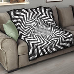 Angular Swirl Motion Illusion Print Quilt