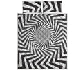 Angular Swirl Motion Illusion Print Quilt Bed Set