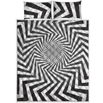 Angular Swirl Motion Illusion Print Quilt Bed Set