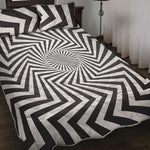 Angular Swirl Motion Illusion Print Quilt Bed Set