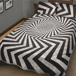 Angular Swirl Motion Illusion Print Quilt Bed Set