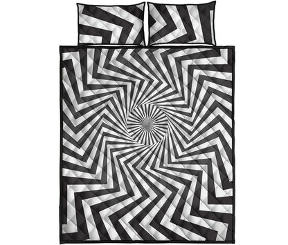 Angular Swirl Motion Illusion Print Quilt Bed Set