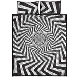 Angular Swirl Motion Illusion Print Quilt Bed Set