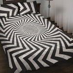Angular Swirl Motion Illusion Print Quilt Bed Set