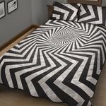 Angular Swirl Motion Illusion Print Quilt Bed Set