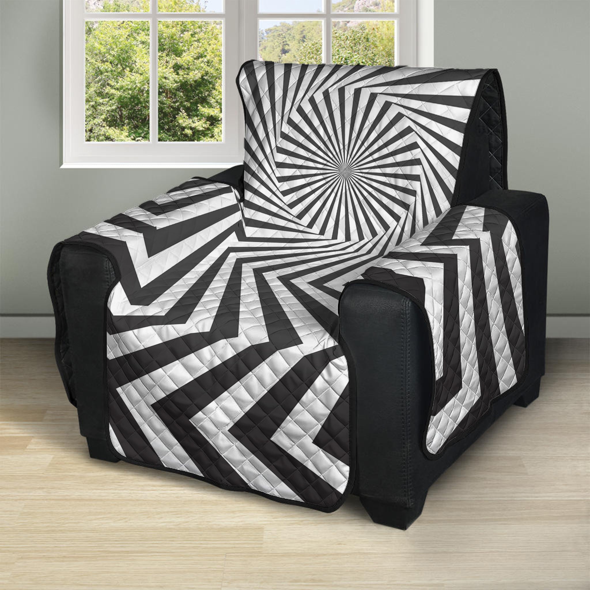 Angular Swirl Motion Illusion Print Recliner Protector