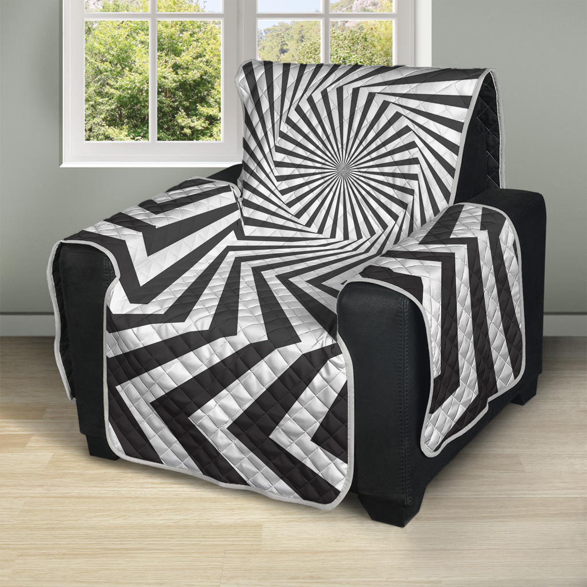 Angular Swirl Motion Illusion Print Recliner Protector