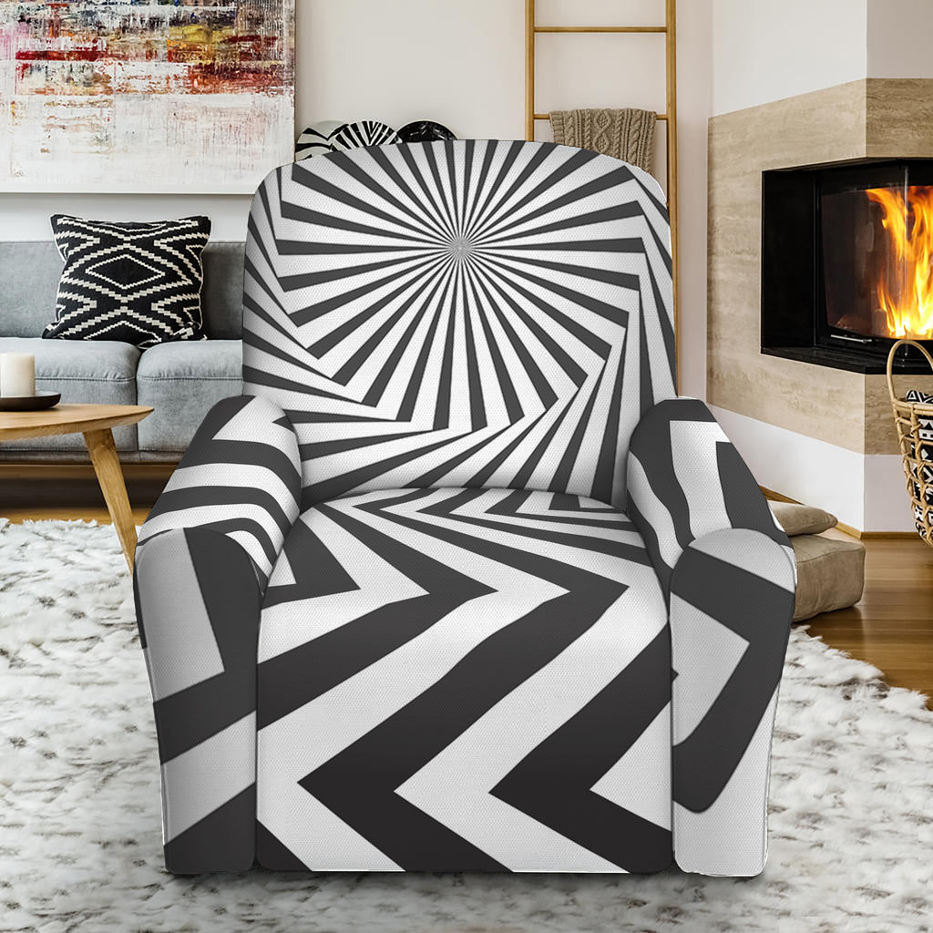 Angular Swirl Motion Illusion Print Recliner Slipcover