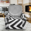 Angular Swirl Motion Illusion Print Recliner Slipcover