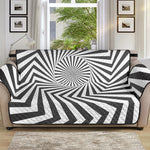 Angular Swirl Motion Illusion Print Sofa Protector