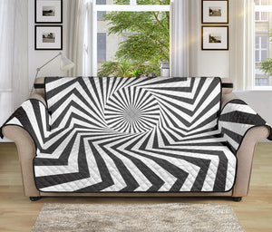 Angular Swirl Motion Illusion Print Sofa Protector