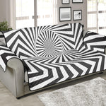 Angular Swirl Motion Illusion Print Sofa Protector