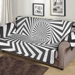 Angular Swirl Motion Illusion Print Sofa Protector