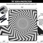 Angular Swirl Motion Illusion Print Sofa Protector