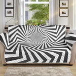 Angular Swirl Motion Illusion Print Sofa Protector