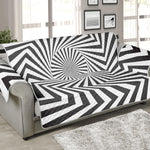 Angular Swirl Motion Illusion Print Sofa Protector