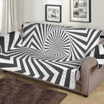 Angular Swirl Motion Illusion Print Sofa Protector