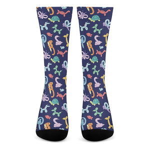 Animal Balloon Pattern Print Crew Socks