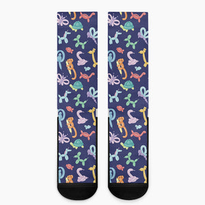 Animal Balloon Pattern Print Crew Socks