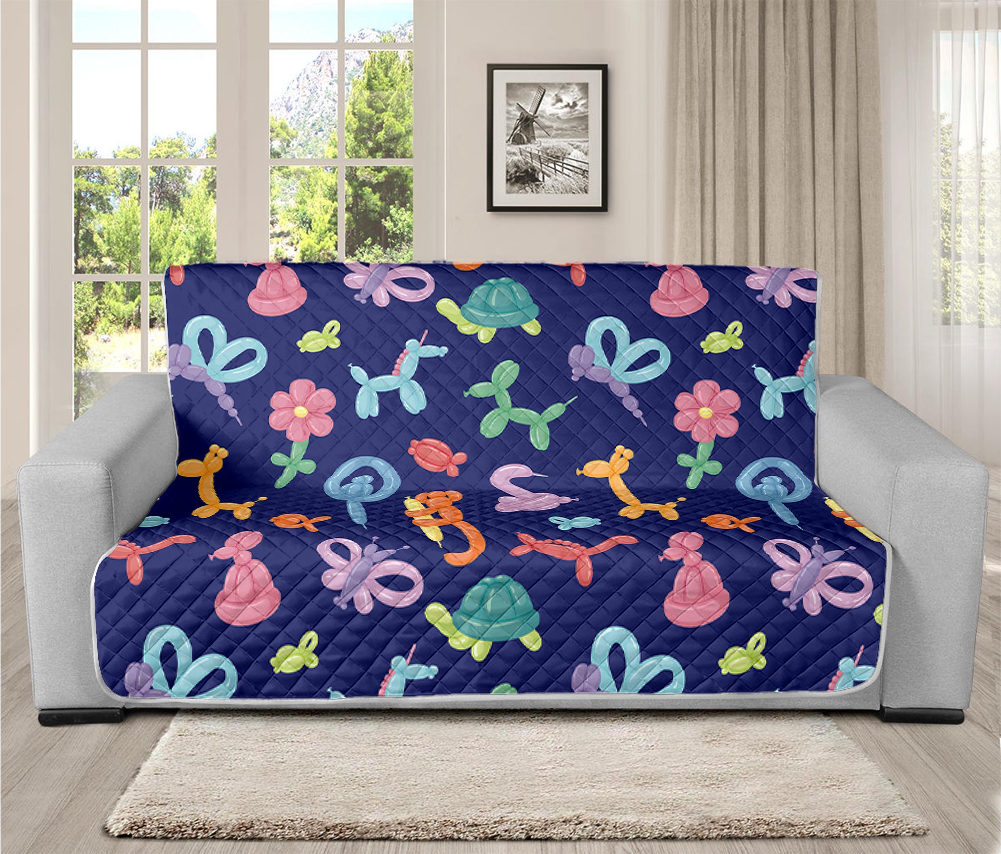 Animal Balloon Pattern Print Futon Protector