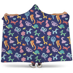 Animal Balloon Pattern Print Hooded Blanket