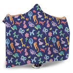 Animal Balloon Pattern Print Hooded Blanket