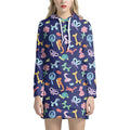 Animal Balloon Pattern Print Pullover Hoodie Dress
