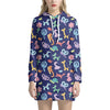 Animal Balloon Pattern Print Hoodie Dress