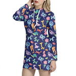 Animal Balloon Pattern Print Hoodie Dress