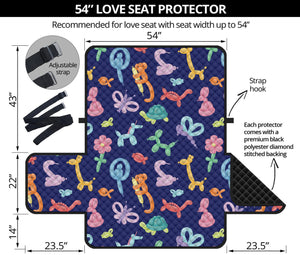 Animal Balloon Pattern Print Loveseat Protector