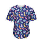 Animal Balloon Pattern Print Men's Baseball Jersey