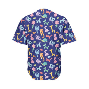 Animal Balloon Pattern Print Men's Baseball Jersey