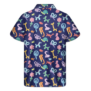 Animal Balloon Pattern Print Men's Short Sleeve Shirt