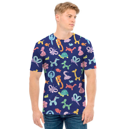Animal Balloon Pattern Print Men's T-Shirt