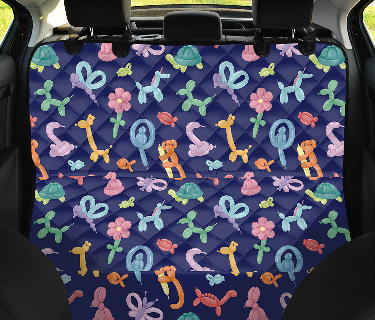 Animal Balloon Pattern Print Pet Car Back Seat Cover