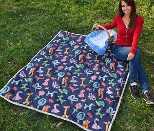 Animal Balloon Pattern Print Quilt