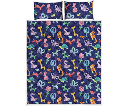 Animal Balloon Pattern Print Quilt Bed Set