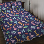Animal Balloon Pattern Print Quilt Bed Set