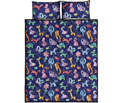 Animal Balloon Pattern Print Quilt Bed Set