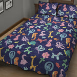 Animal Balloon Pattern Print Quilt Bed Set