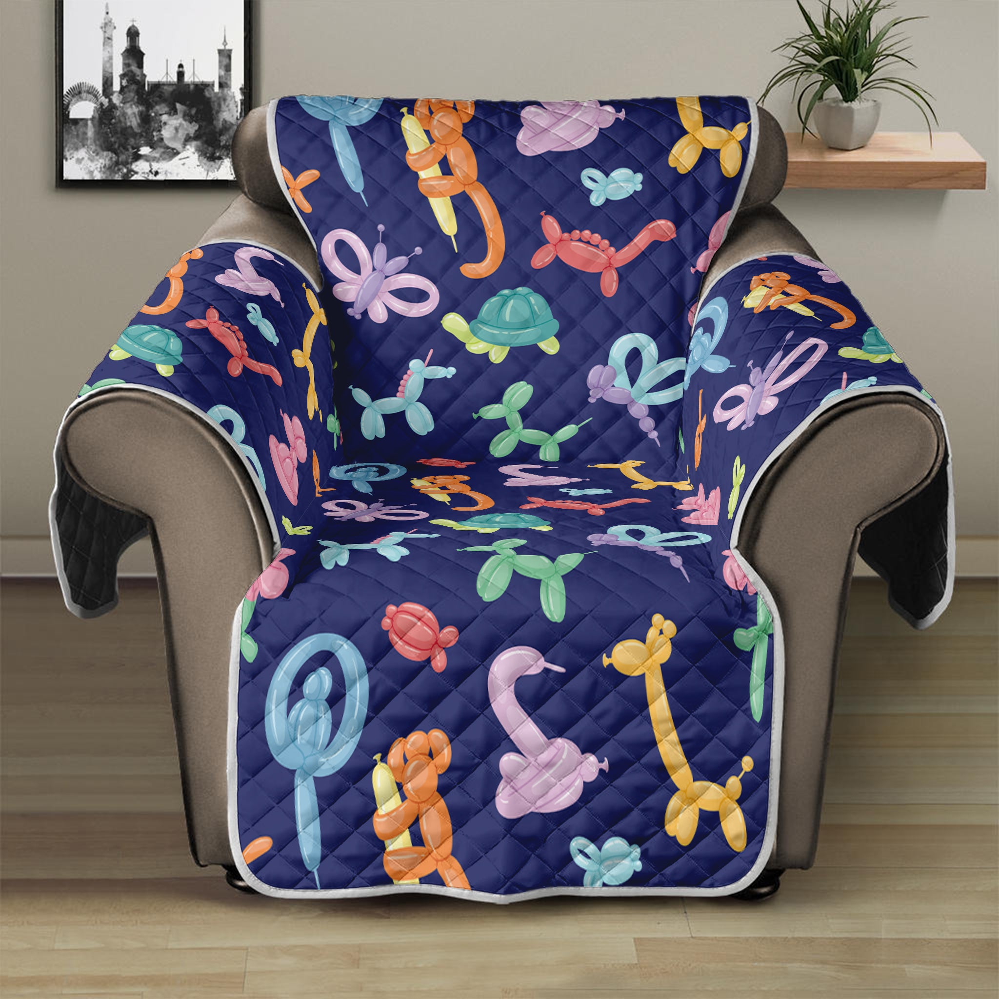 Animal Balloon Pattern Print Recliner Protector