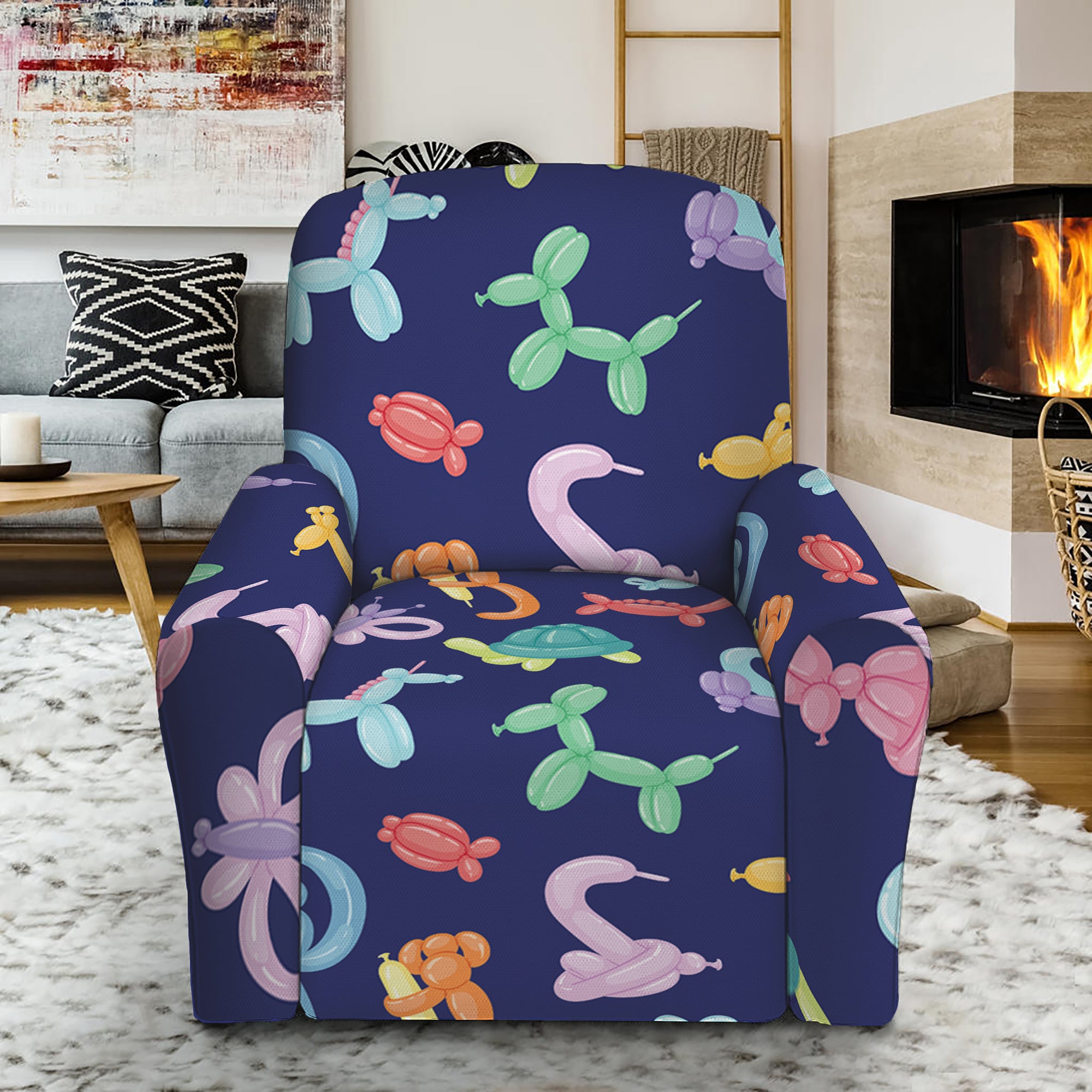 Animal Balloon Pattern Print Recliner Slipcover