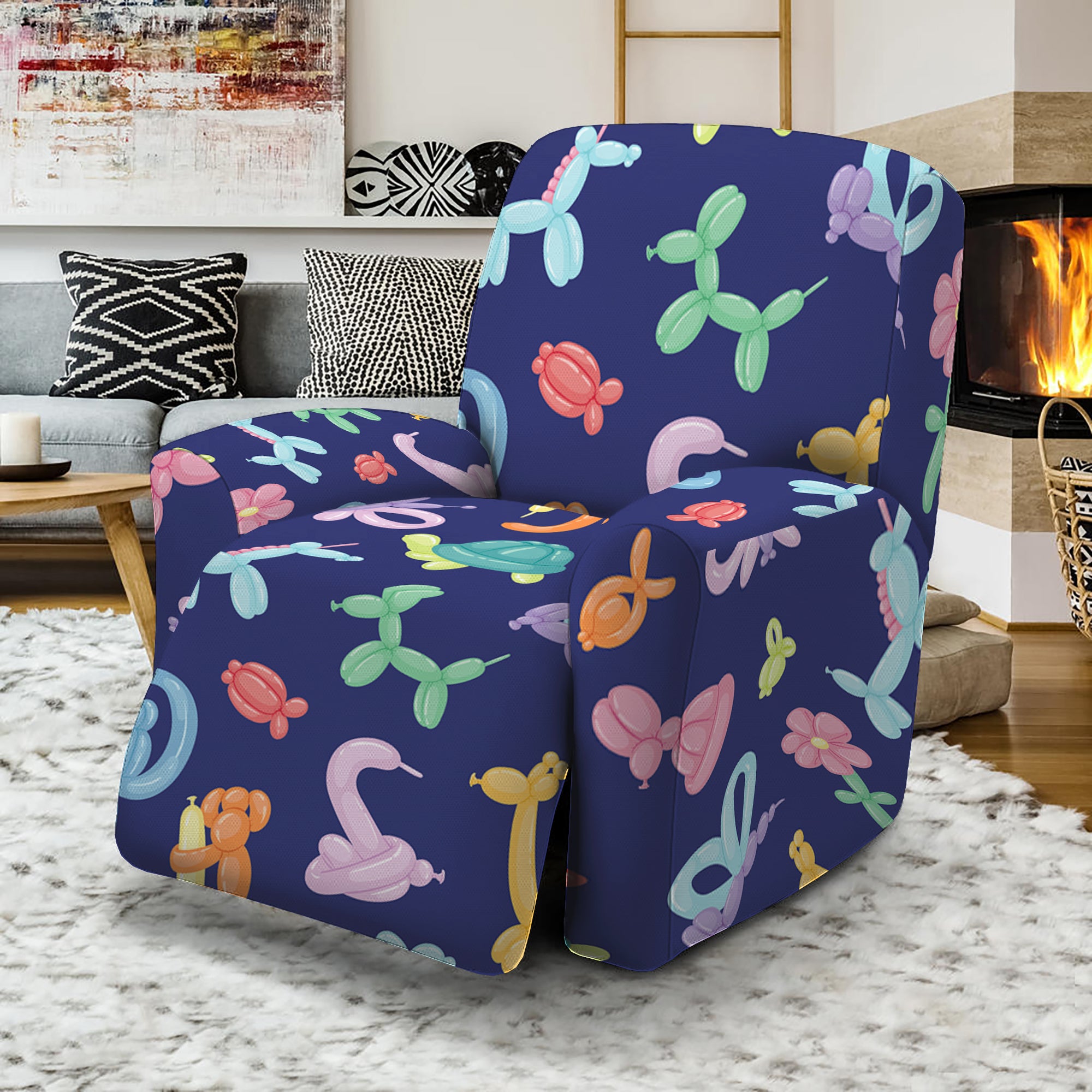 Animal Balloon Pattern Print Recliner Slipcover