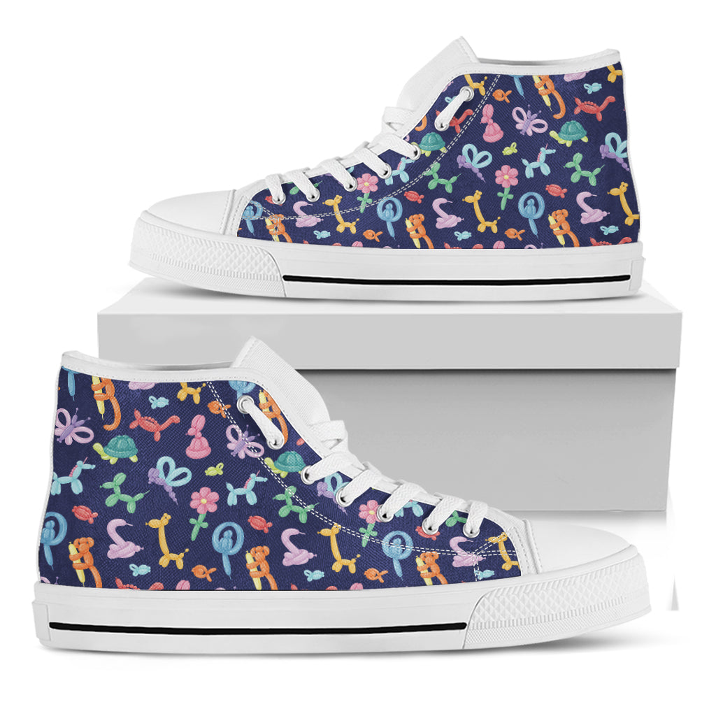 Animal Balloon Pattern Print White High Top Shoes