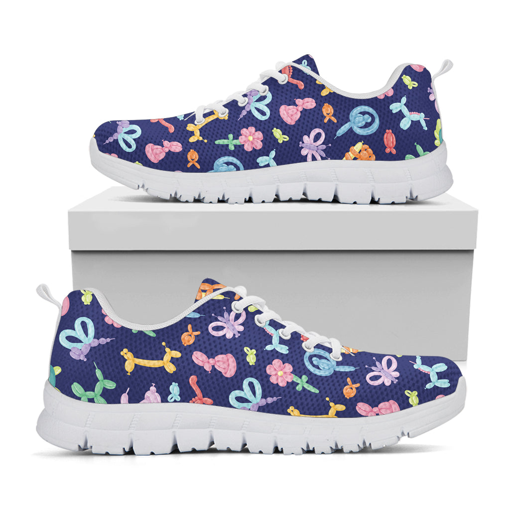 Animal Balloon Pattern Print White Sneakers