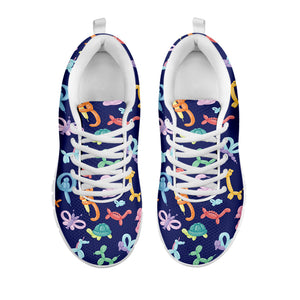 Animal Balloon Pattern Print White Sneakers