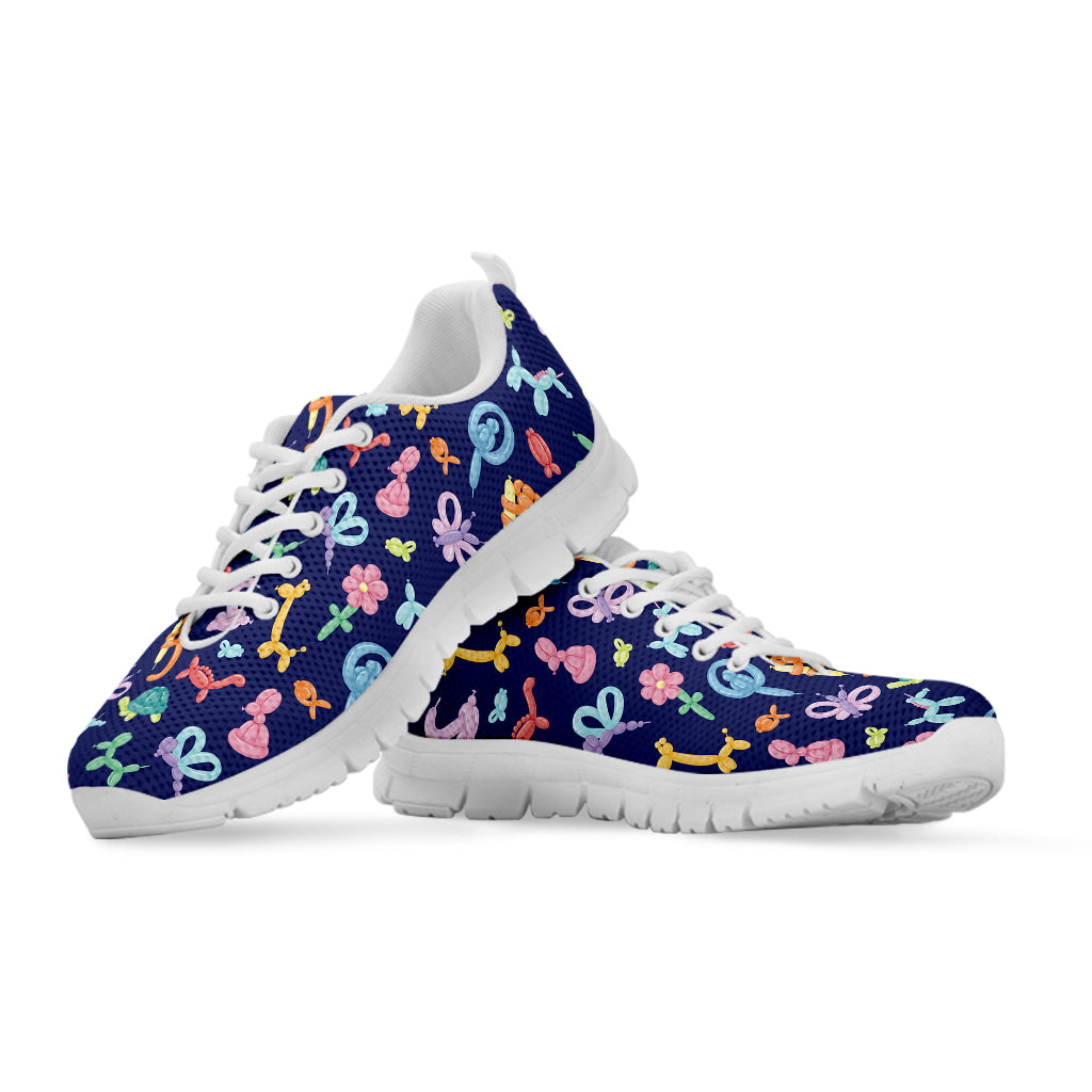 Animal Balloon Pattern Print White Sneakers