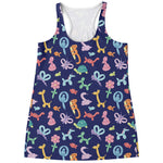Animal Balloon Pattern Print Women's Racerback Tank Top
